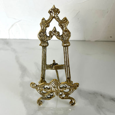 6" Ornate Brass Easel/Stand